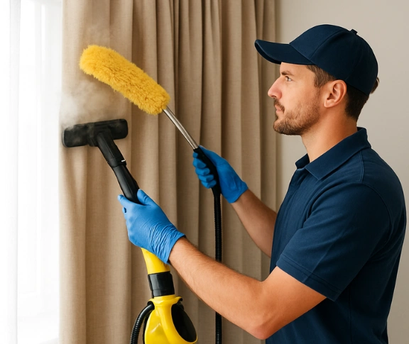Trusted curtain steam cleaning technician Matty Curtain Cleaning welsby QLD