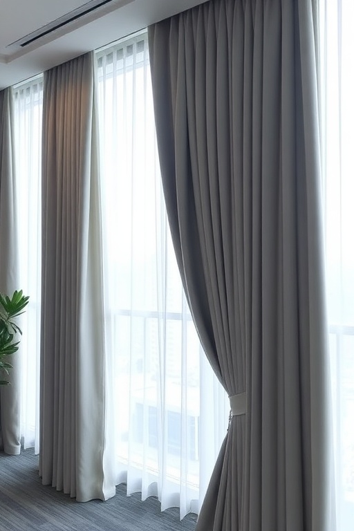 After Commercial Office Curtain Cleaning